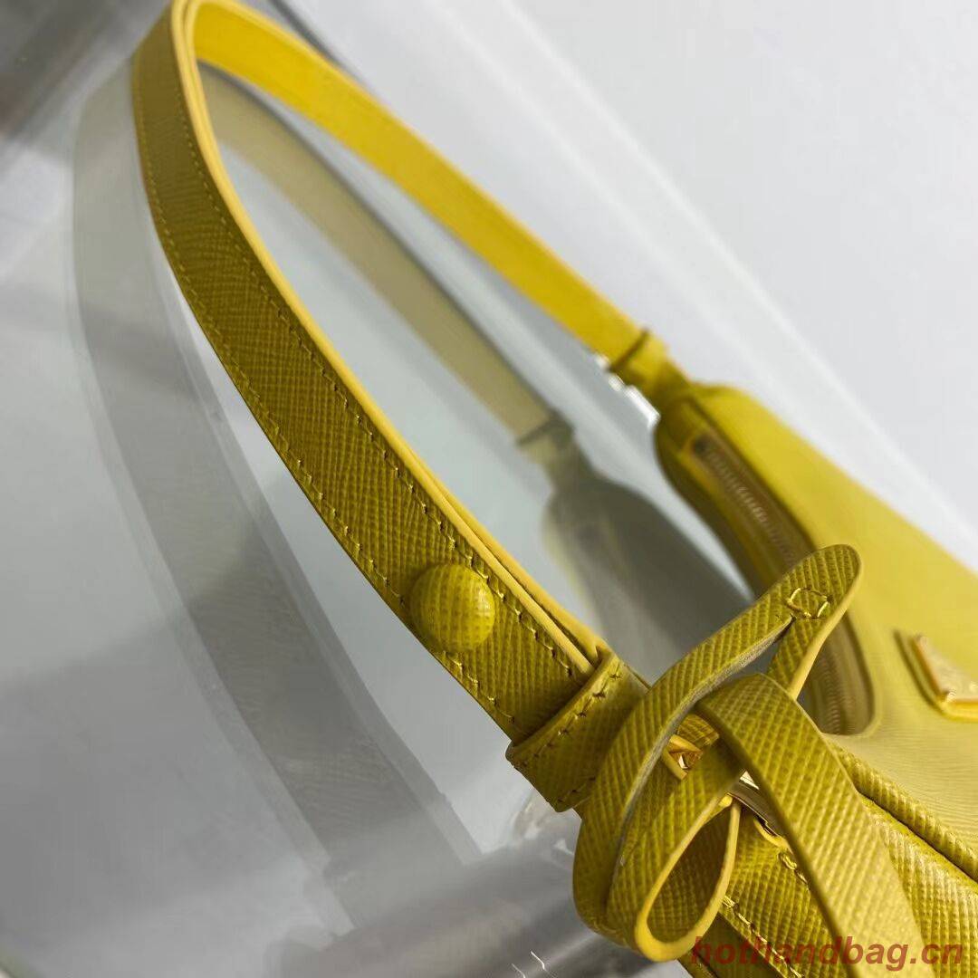 Prada Small Saffiano leather shoulder bag 1BD330 yellow Prada Small Saffiano leather shoulder bag 1BD330 yellow