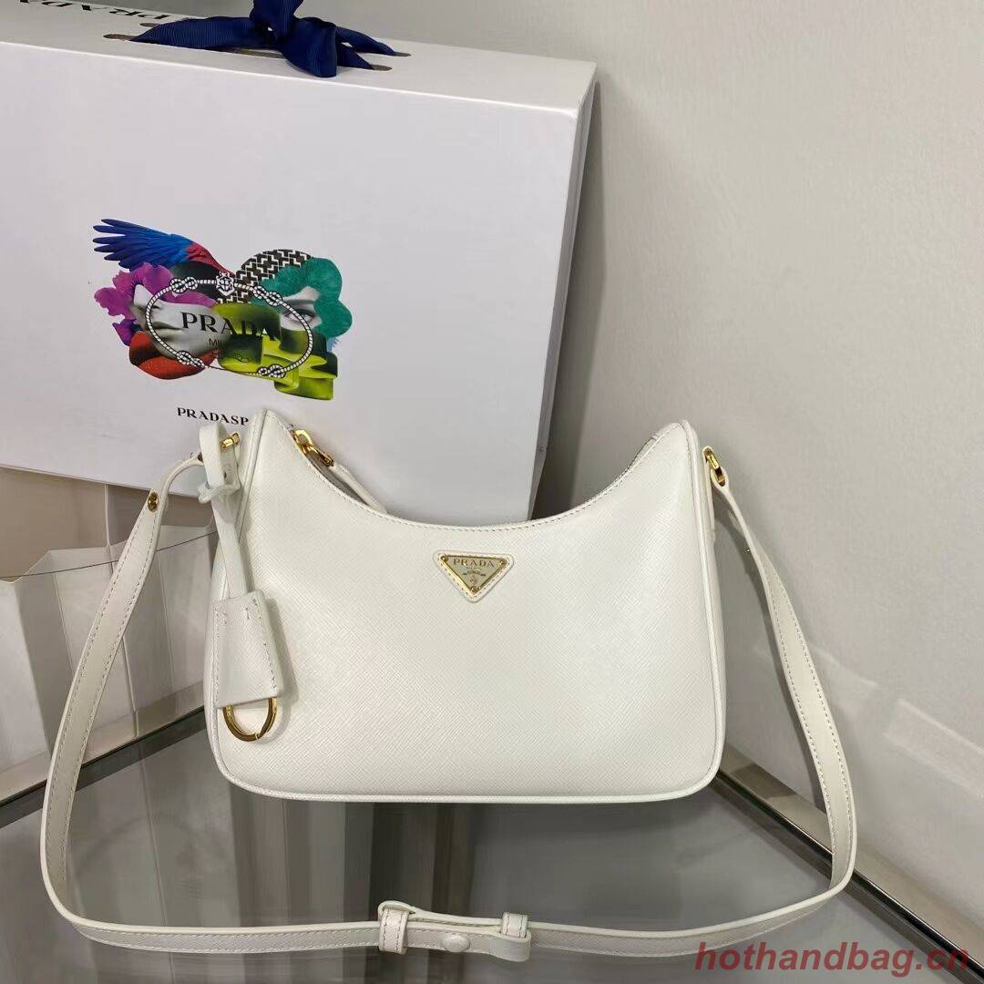 Prada Small Saffiano leather shoulder bag 1BD330 WHITE Prada Small Saffiano leather shoulder bag 1BD330 WHITE