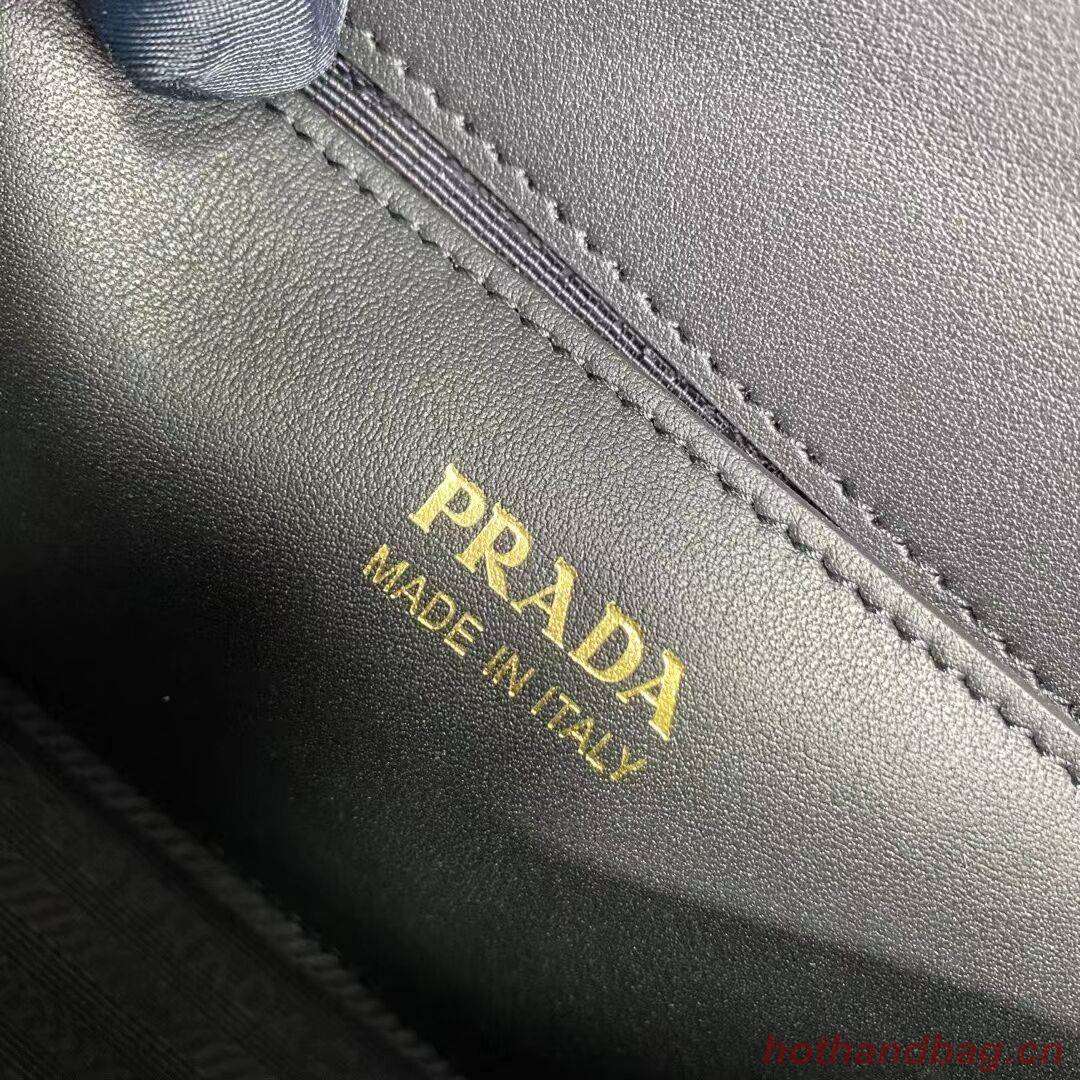 Prada Monochrome Saffiano and leather bag 1BD317 black Prada Monochrome Saffiano and leather bag 1BD317 black
