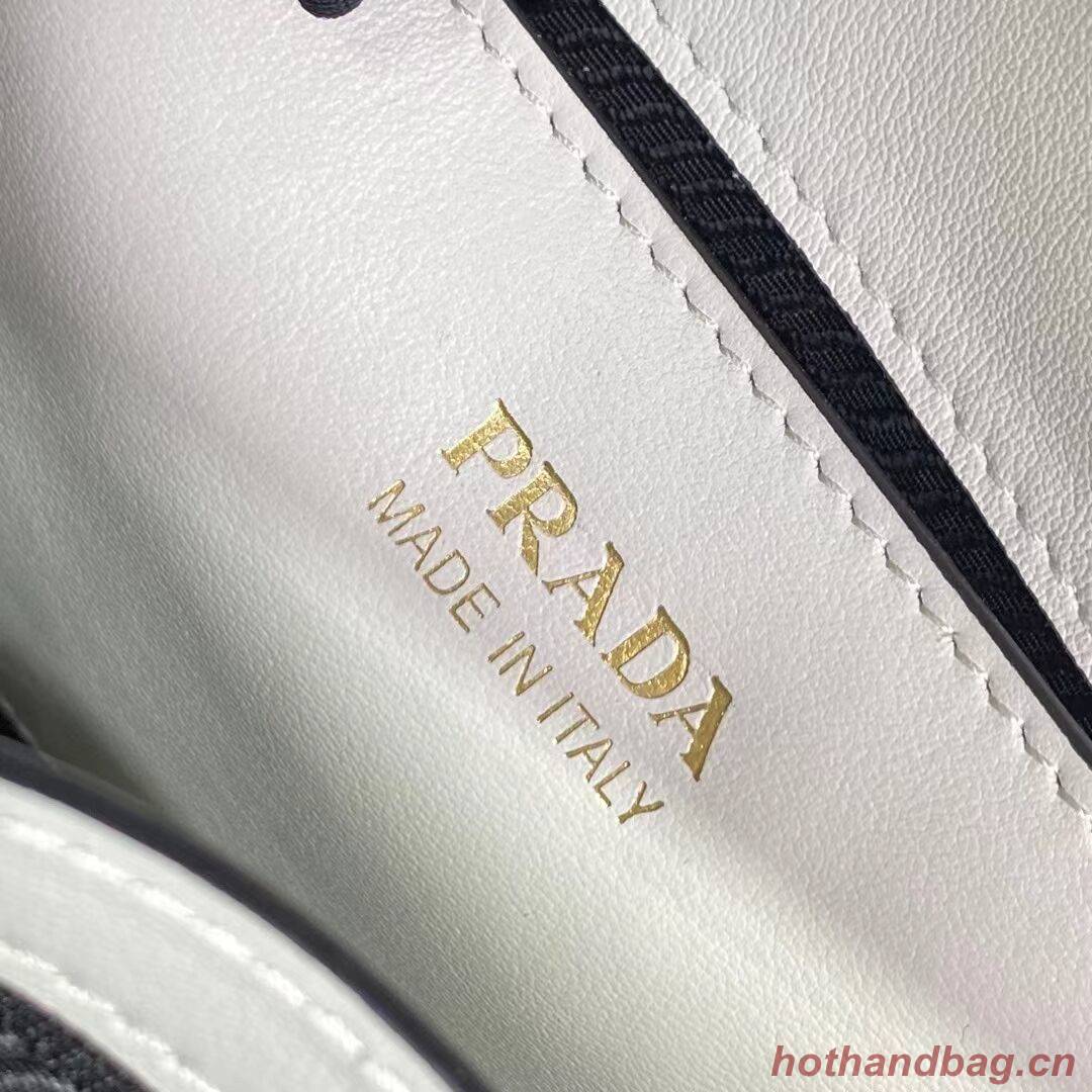 Prada Monochrome Saffiano and leather bag 1BD317 white Prada Monochrome Saffiano and leather bag 1BD317 white