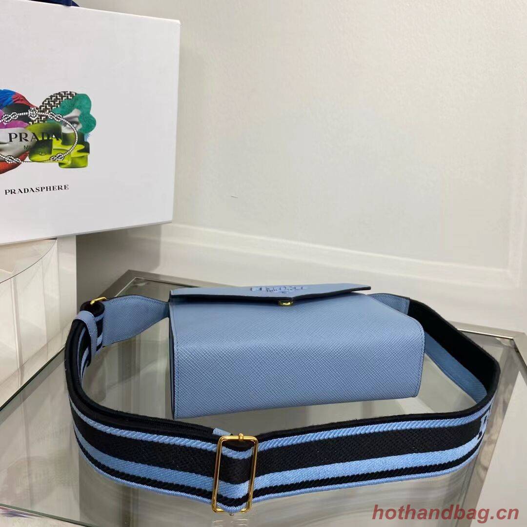 Prada Monochrome Saffiano and leather bag 1BD317 sky blue Prada Monochrome Saffiano and leather bag 1BD317 sky blue