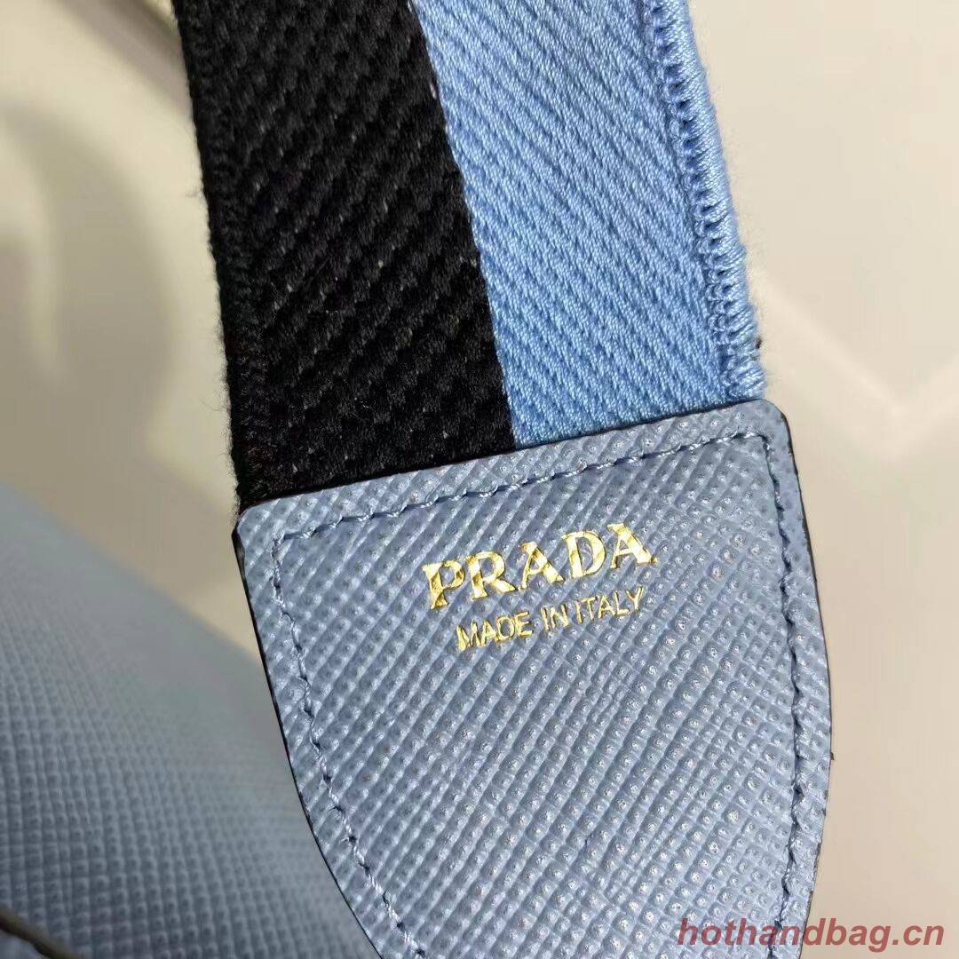 Prada Monochrome Saffiano and leather bag 1BD317 sky blue Prada Monochrome Saffiano and leather bag 1BD317 sky blue