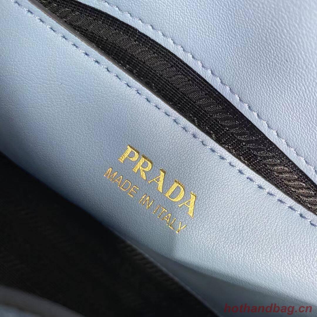 Prada Monochrome Saffiano and leather bag 1BD317 sky blue Prada Monochrome Saffiano and leather bag 1BD317 sky blue