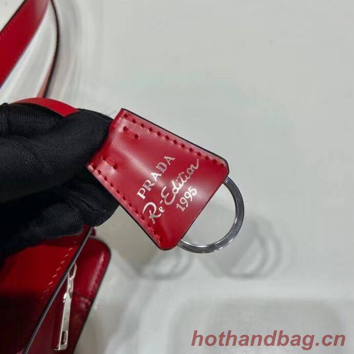 Prada Re-Edition 1995 brushed-leather medium handbag 1BA350 red Prada Re-Edition 1995 brushed-leather medium handbag 1BA350 red