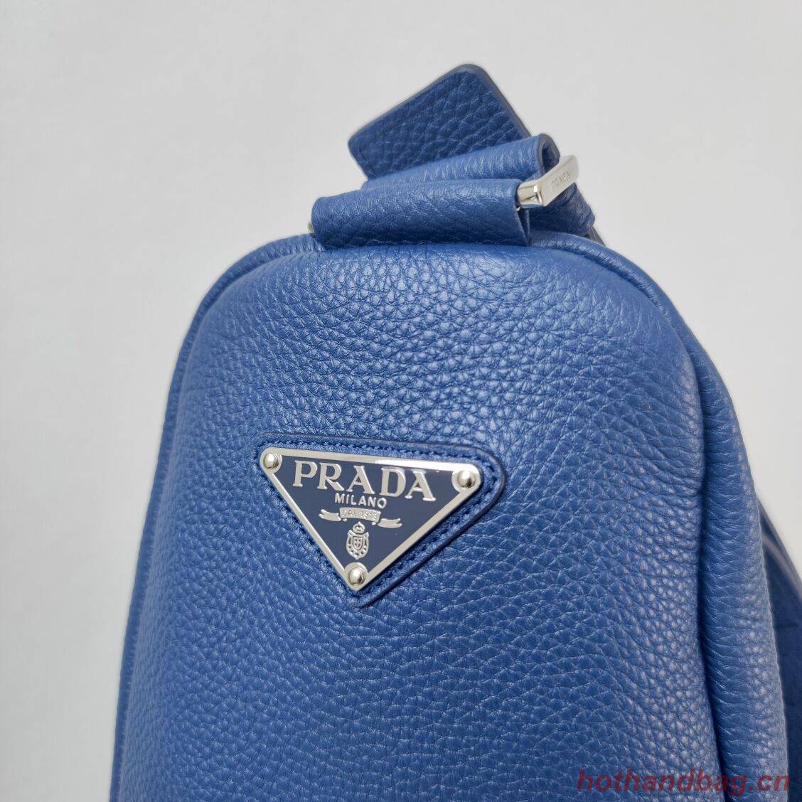 Prada Deer skin Leather Triangle shoulder bag 2VD012 blue Prada Deer skin Leather Triangle shoulder bag 2VD012 blue