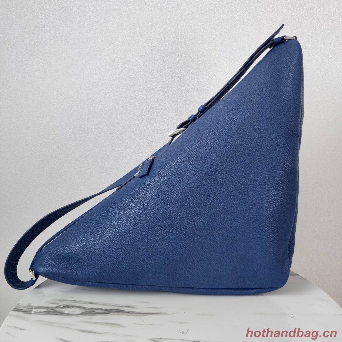 Prada Deer skin Leather Triangle shoulder bag 2VD012 blue Prada Deer skin Leather Triangle shoulder bag 2VD012 blue