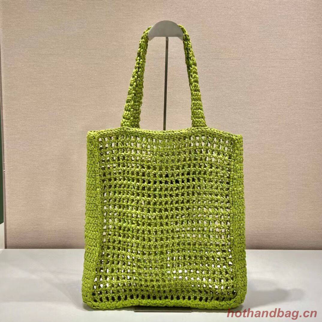 Prada Raffia tote bag 1CH393 green Prada Raffia tote bag 1CH393 green