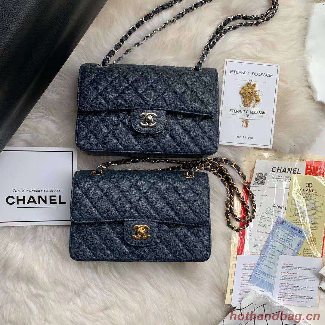 Chanel Flap Shoulder Bag Grained Caviar Leather A01113 Dark Blue Chanel Flap Shoulder Bag Grained Caviar Leather A01113 Dark Blue