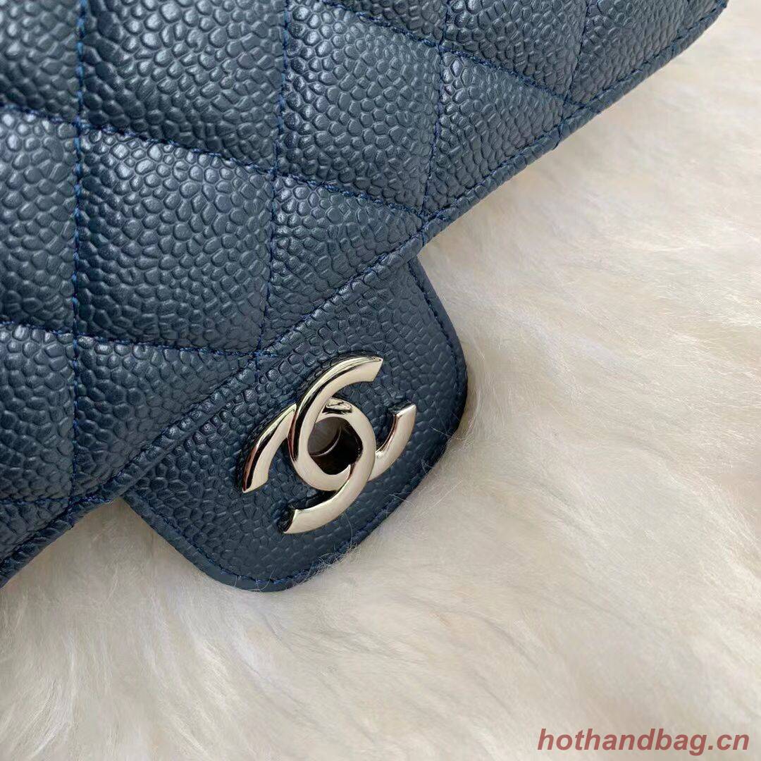 Chanel Flap Shoulder Bag Grained Caviar Leather A01113 Dark Blue Chanel Flap Shoulder Bag Grained Caviar Leather A01113 Dark Blue