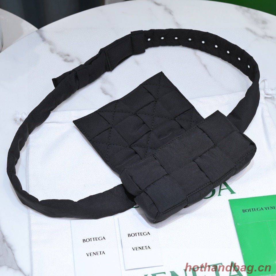 Bottega Veneta CASSETTE Mini Nylon belt bag 8952 Black Bottega Veneta CASSETTE Mini Nylon belt bag 8952 Black