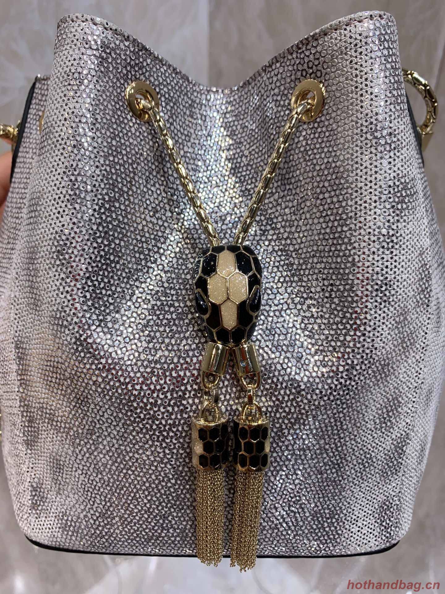 BVLGARI Original Snake Skin Bucket Bag B287614 Silver BVLGARI Original Snake Skin Bucket Bag B287614 Silver