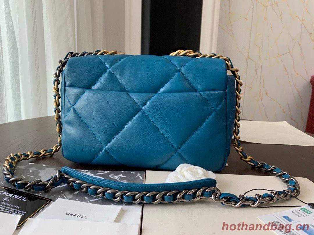 CHANEL Original Lambskin 19 Flap Bag AS1160 AS1161 Dark Blue CHANEL Original Lambskin 19 Flap Bag AS1160 AS1161 Dark Blue