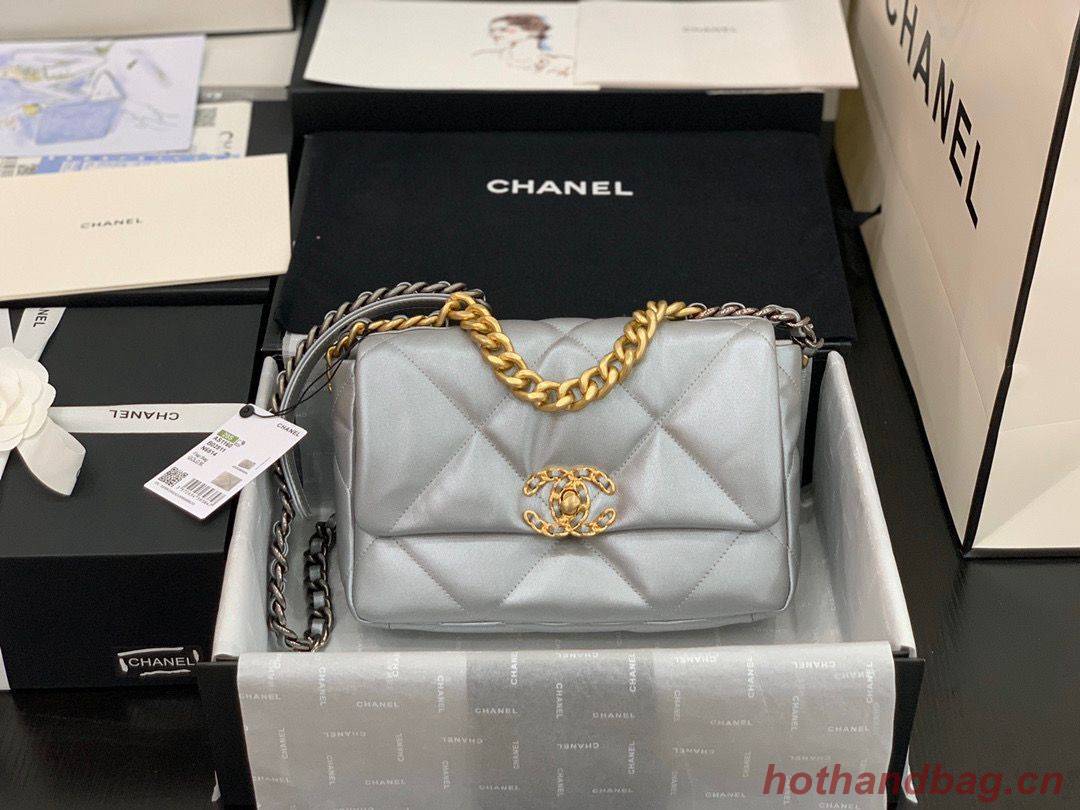 CHANEL Original Lambskin 19 Flap Bag AS1160 AS1161 Silver CHANEL Original Lambskin 19 Flap Bag AS1160 AS1161 Silver