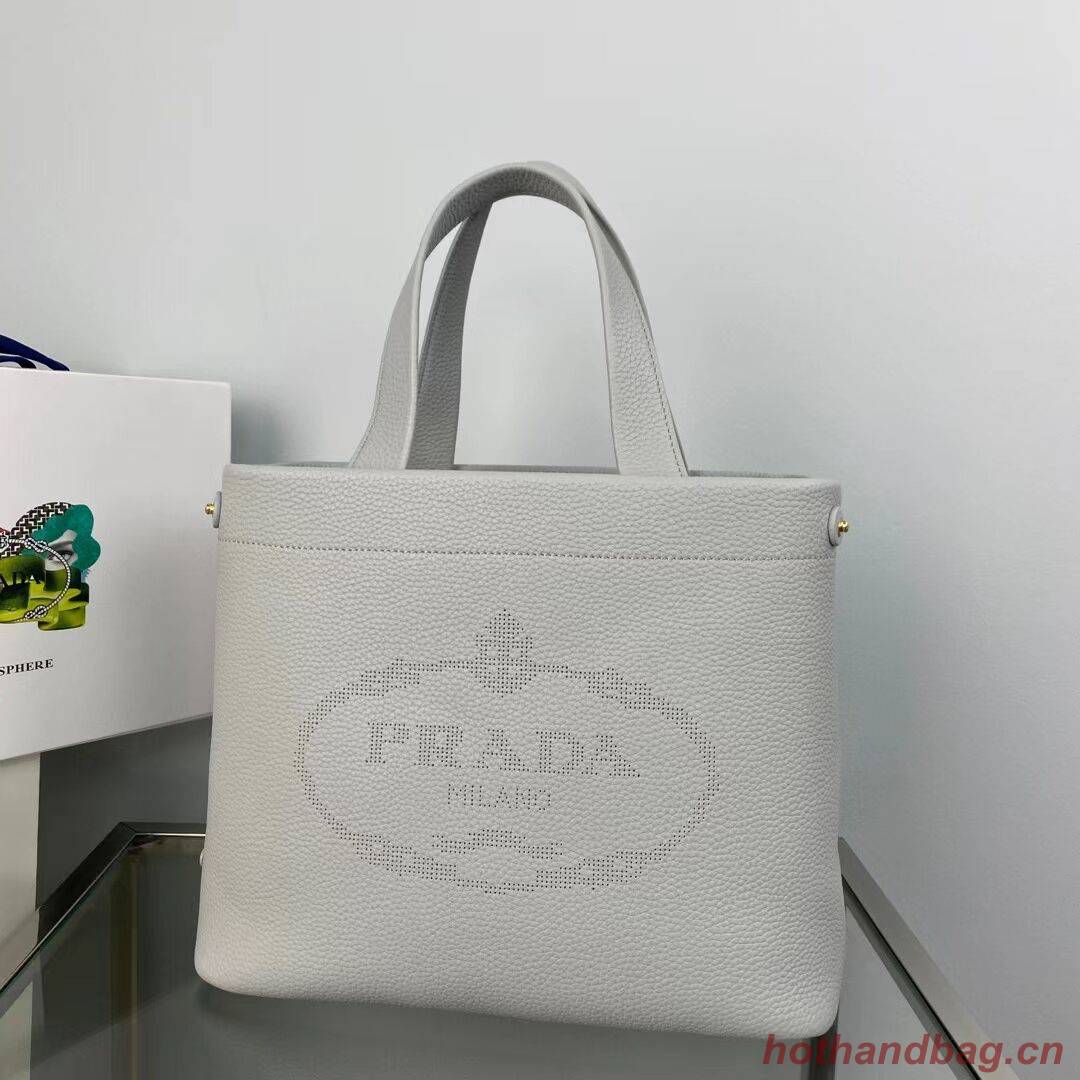 Prada leather tote bag 1AG833 gray Prada leather tote bag 1AG833 gray