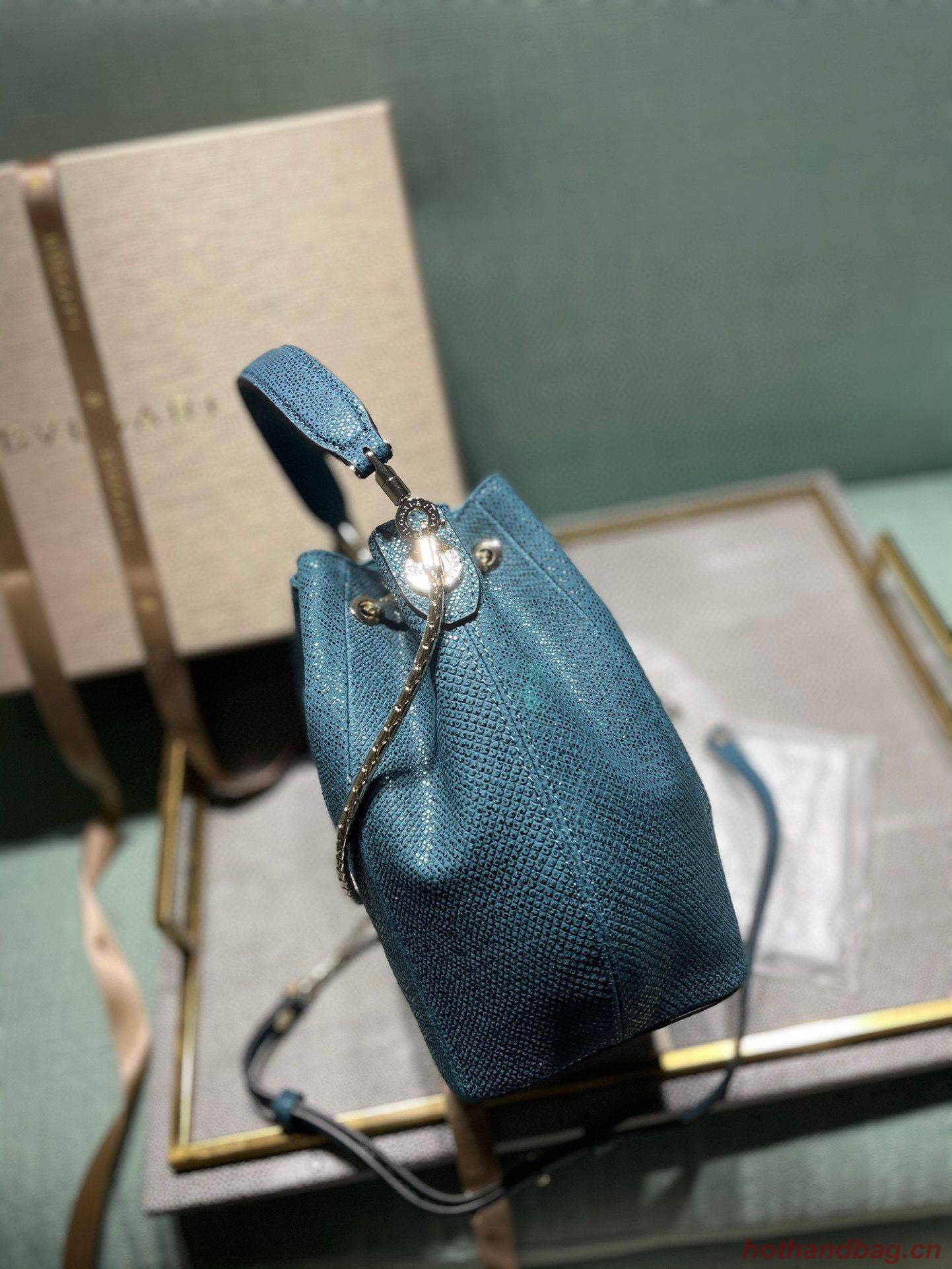 BVLGARI Original Snake Skin Bucket Bag B287614 Blue BVLGARI Original Snake Skin Bucket Bag B287614 Blue