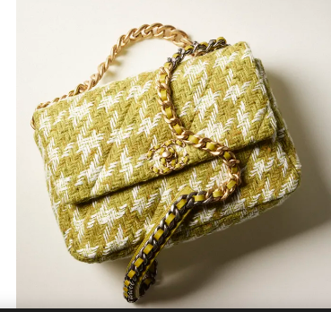 CHANEL 19 LARGE HANDBAG AS1161 Green & Ecru CHANEL 19 LARGE HANDBAG AS1161 Green & Ecru