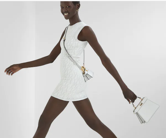 FENDI Peekaboo ISeeU Petite padded nappa leather bag 8BN335 White FENDI Peekaboo ISeeU Petite padded nappa leather bag 8BN335 White