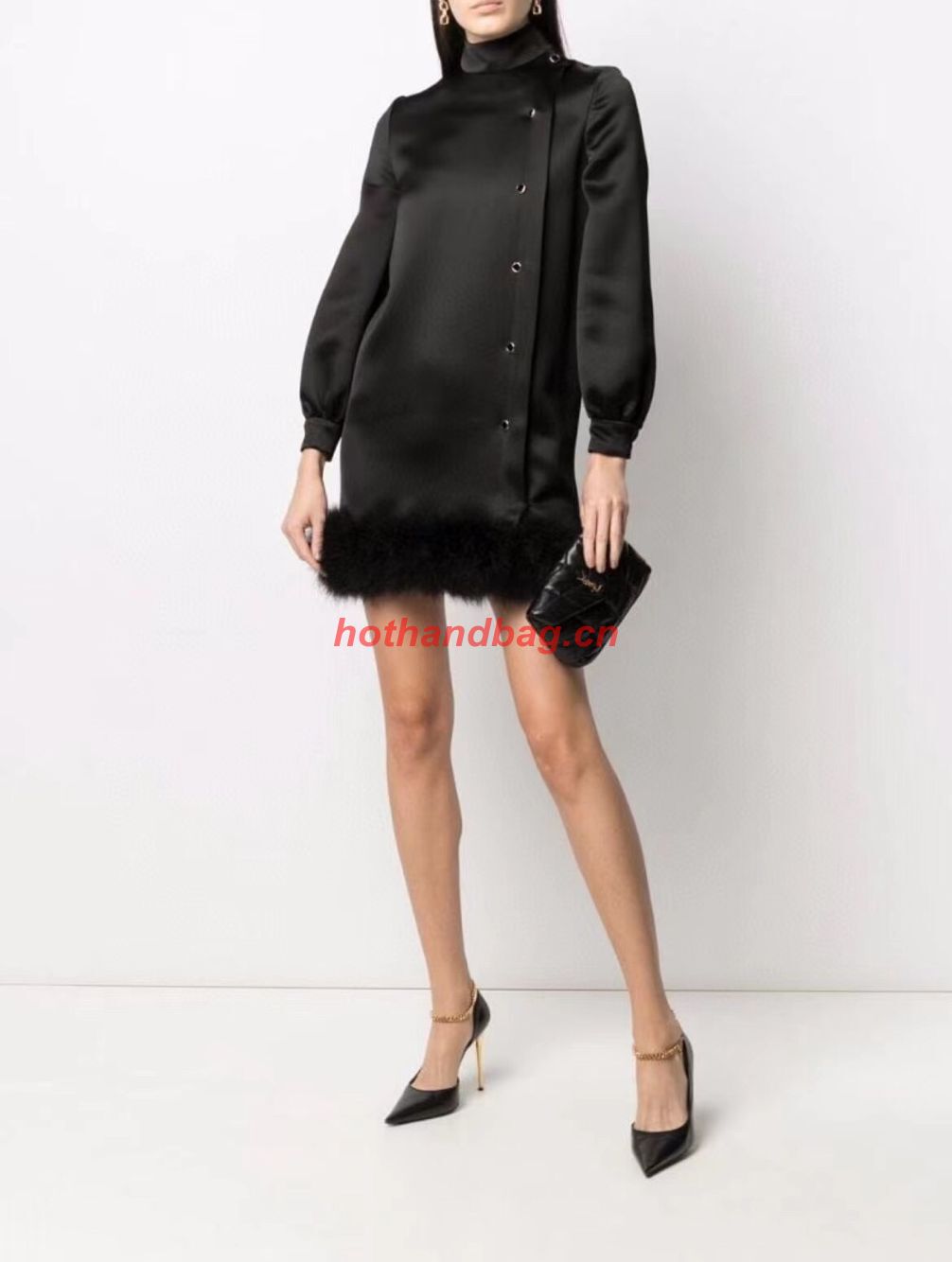 SAINT LAUREN PUFFER SMALL POUCH IN QUILTED LAMBSKIN 6508801 black&silver SAINT LAUREN PUFFER SMALL POUCH IN QUILTED LAMBSKIN 6508801 black&silver