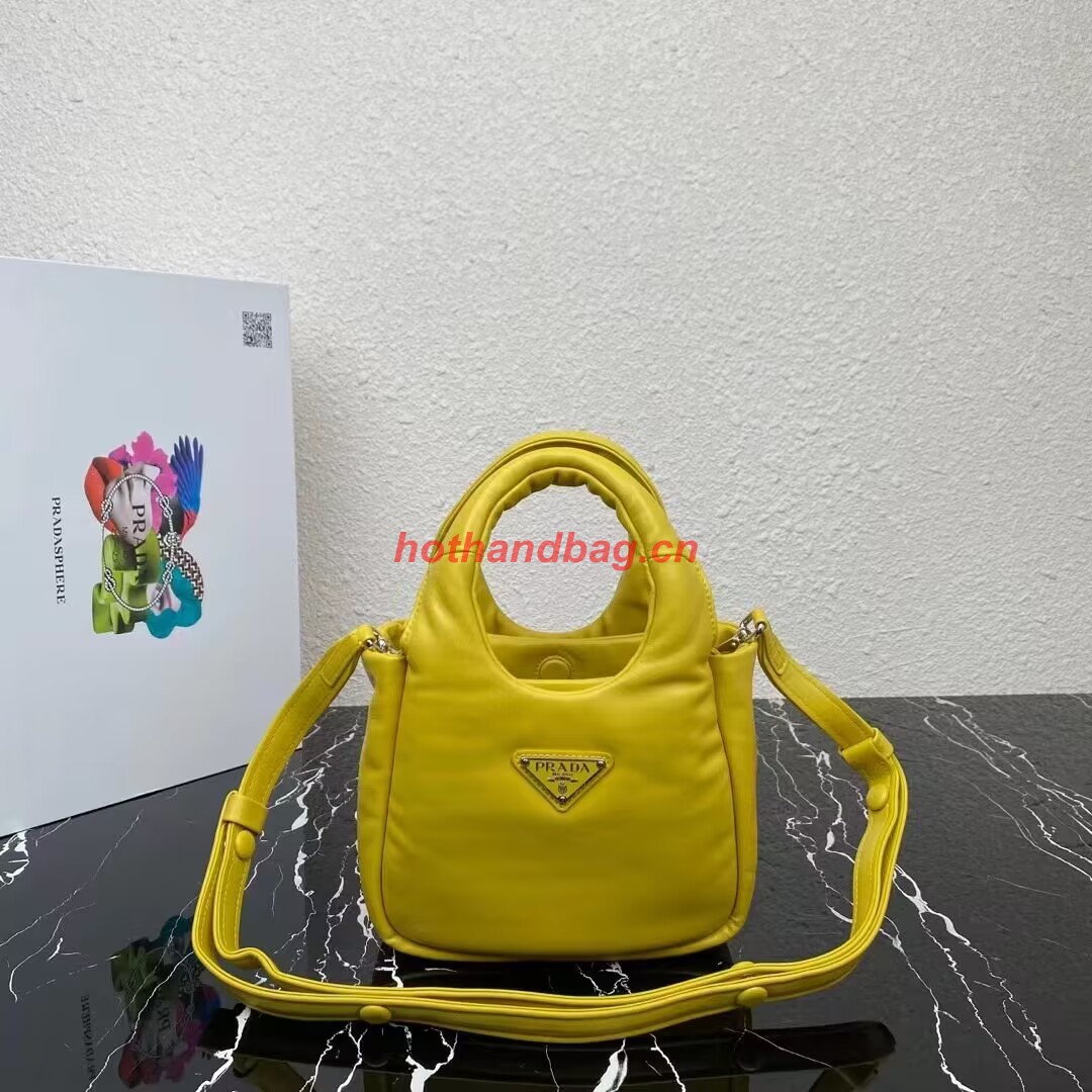 Prada Small padded Soft nappa-leather bag 1BA359 yellow Prada Small padded Soft nappa-leather bag 1BA359 yellow