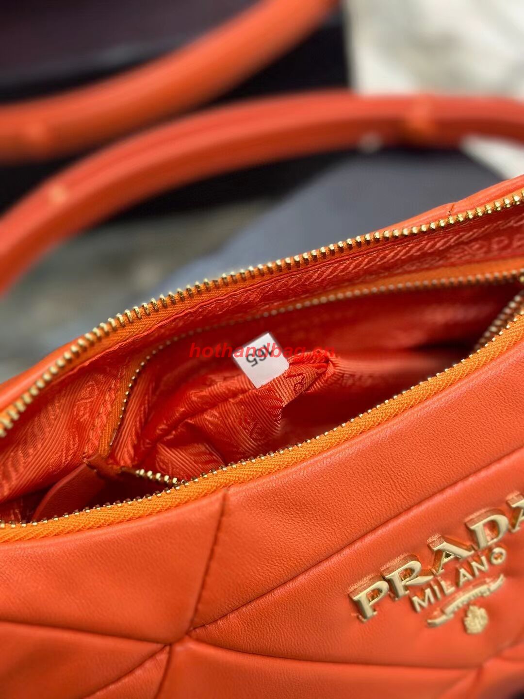 Prada leather shoulder bag 1BH117 orange Prada leather shoulder bag 1BH117 orange