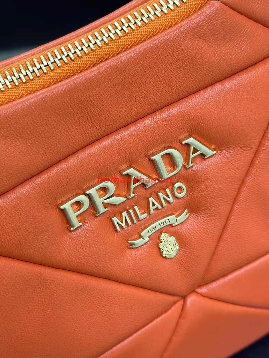 Prada leather shoulder bag 1BH117 orange Prada leather shoulder bag 1BH117 orange