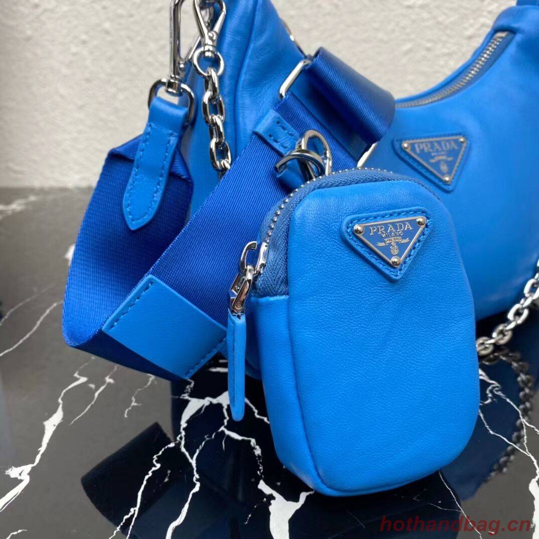 Prada Padded nappa-leather Re-Edition 2005 shoulder bag 1BH204 blue Prada Padded nappa-leather Re-Edition 2005 shoulder bag 1BH204 blue