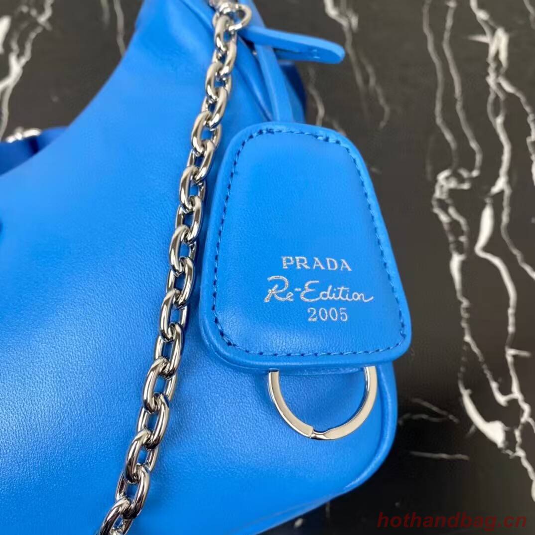 Prada Padded nappa-leather Re-Edition 2005 shoulder bag 1BH204 blue Prada Padded nappa-leather Re-Edition 2005 shoulder bag 1BH204 blue