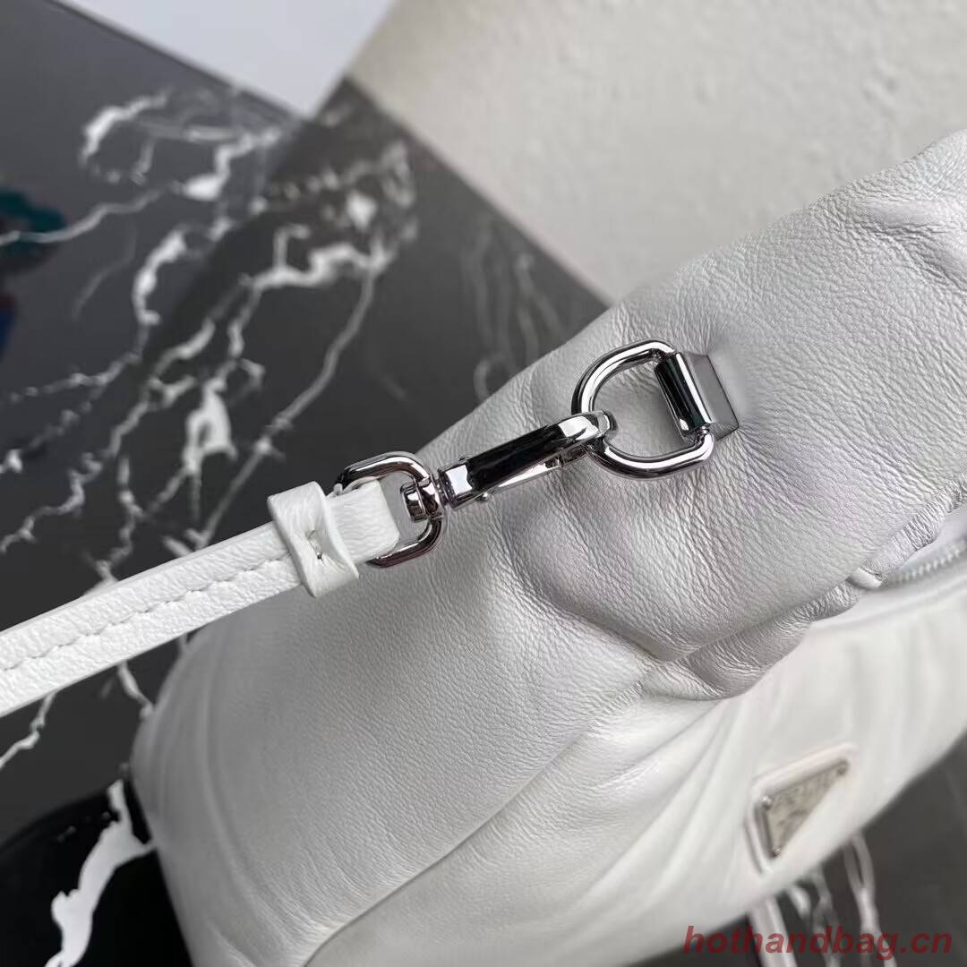 Prada Soft padded nappa leather mini-bag 1BA384 white Prada Soft padded nappa leather mini-bag 1BA384 white