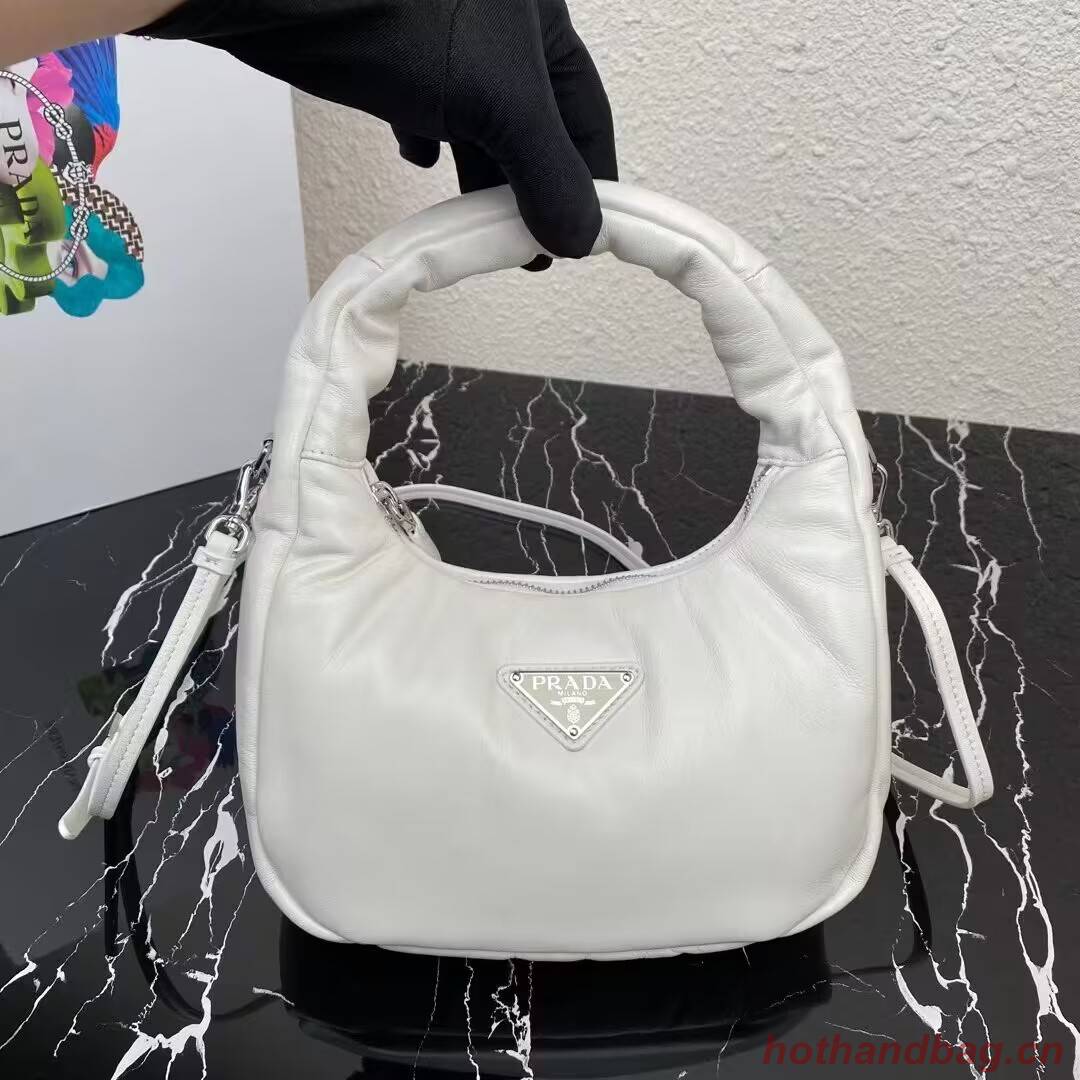 Prada Soft padded nappa leather mini-bag 1BA384 white Prada Soft padded nappa leather mini-bag 1BA384 white