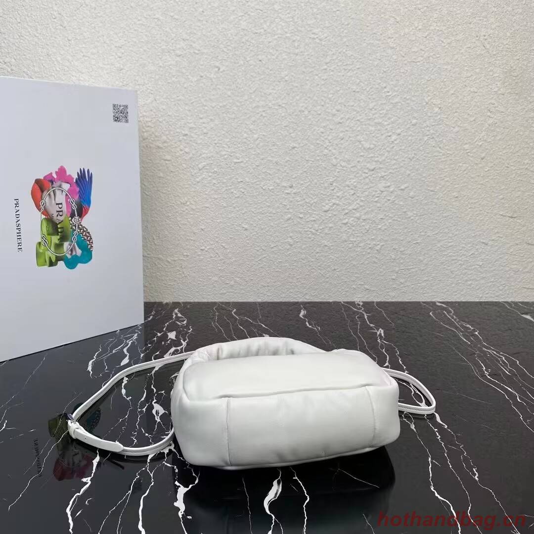 Prada Soft padded nappa leather mini-bag 1BA384 white Prada Soft padded nappa leather mini-bag 1BA384 white