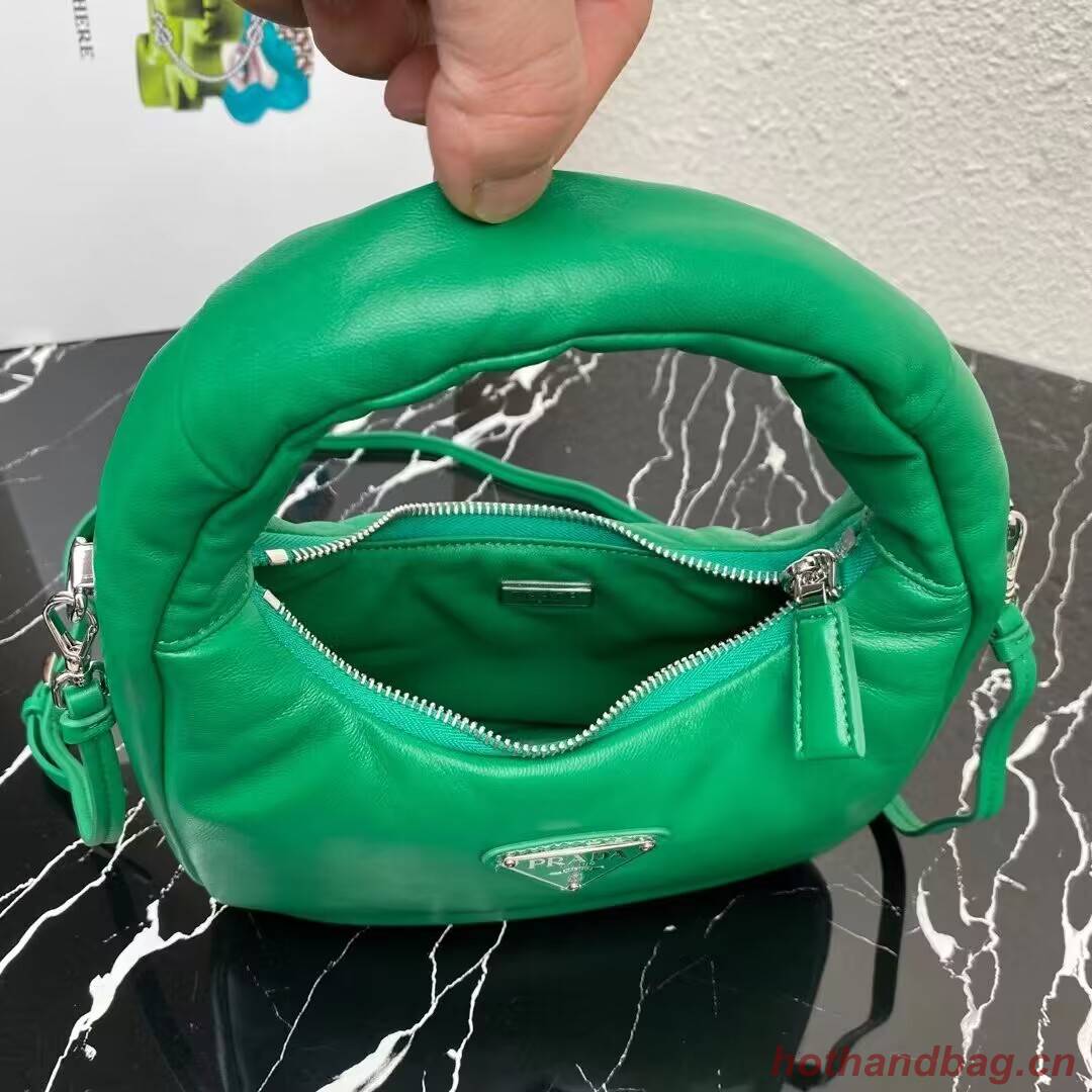 Prada Soft padded nappa leather mini-bag 1BA384 green Prada Soft padded nappa leather mini-bag 1BA384 green
