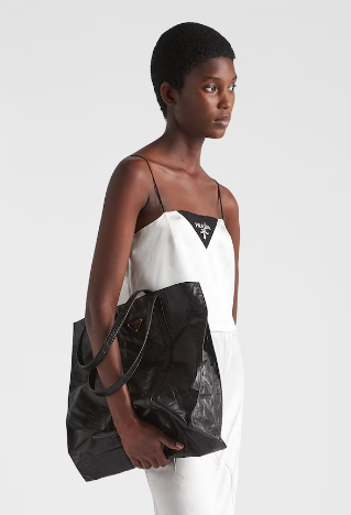 Prada Medium antiqued nappa leather tote bag 1BG587 black Prada Medium antiqued nappa leather tote bag 1BG587 black