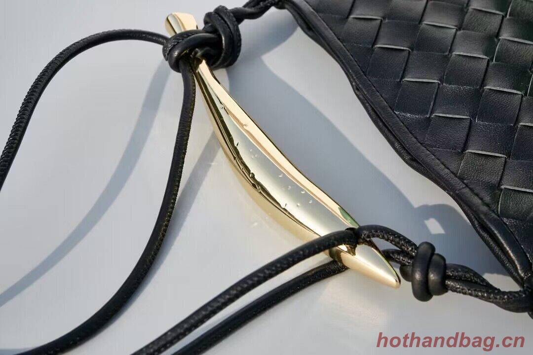 Bottega Veneta Sardine Intrecciato Gold Hardware Handle Bag 744267 Black Bottega Veneta Sardine Intrecciato Gold Hardware Handle Bag 744267 Black