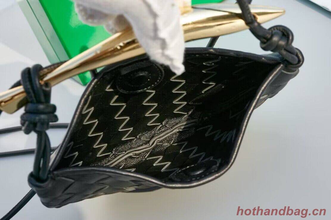 Bottega Veneta Sardine Intrecciato Gold Hardware Handle Bag 744267 Black Bottega Veneta Sardine Intrecciato Gold Hardware Handle Bag 744267 Black