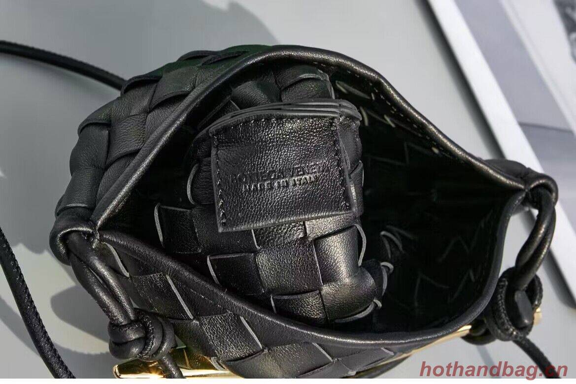 Bottega Veneta Sardine Intrecciato Gold Hardware Handle Bag 744267 Black Bottega Veneta Sardine Intrecciato Gold Hardware Handle Bag 744267 Black