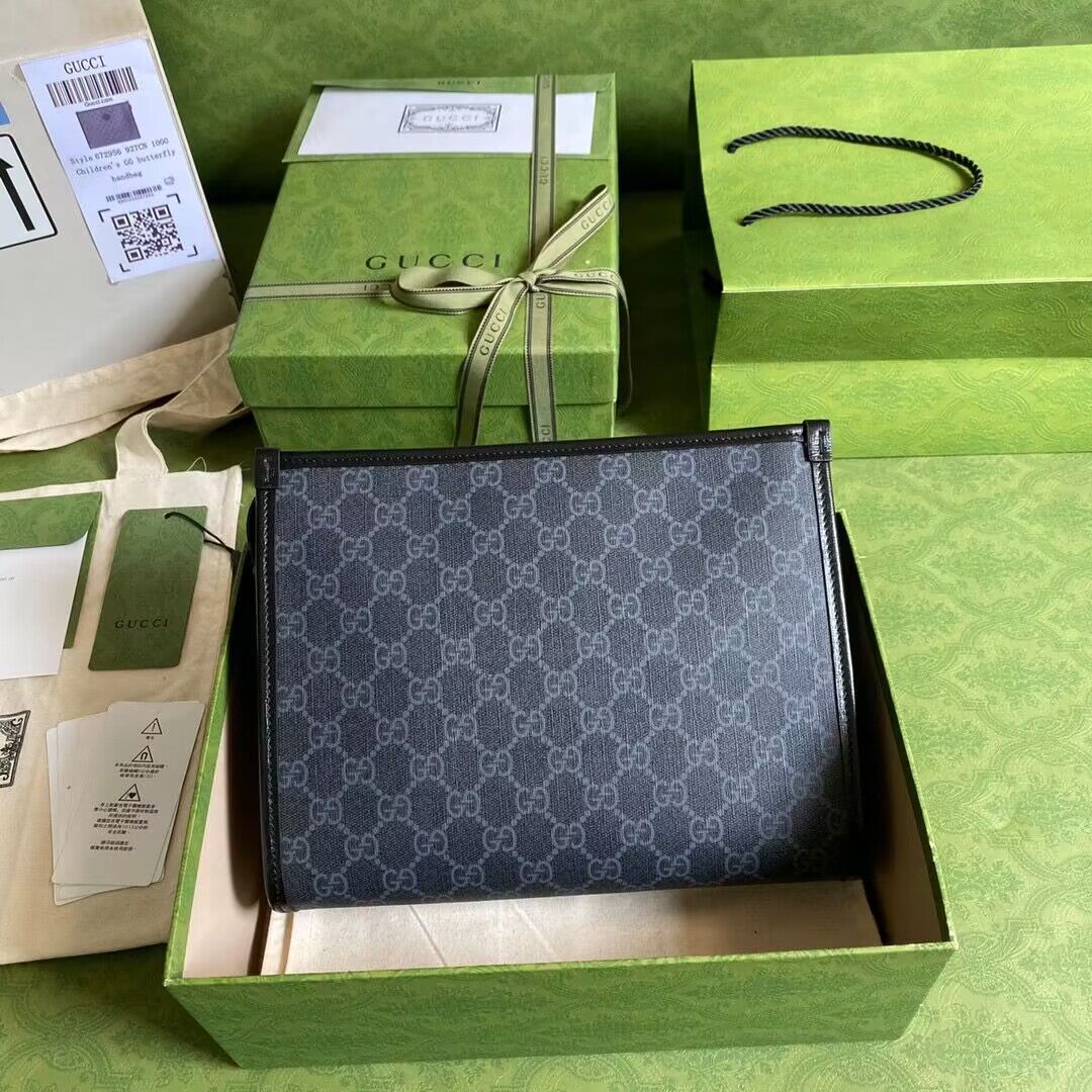 Gucci GG Supreme Pochette Voyage Bag 672956 Black Gucci GG Supreme Pochette Voyage Bag 672956 Black