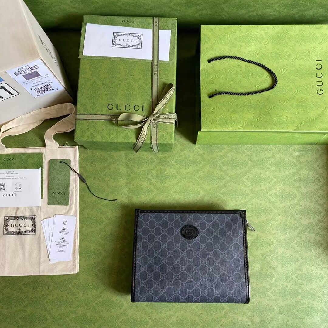 Gucci GG Supreme Pochette Voyage Bag 672956 Black Gucci GG Supreme Pochette Voyage Bag 672956 Black