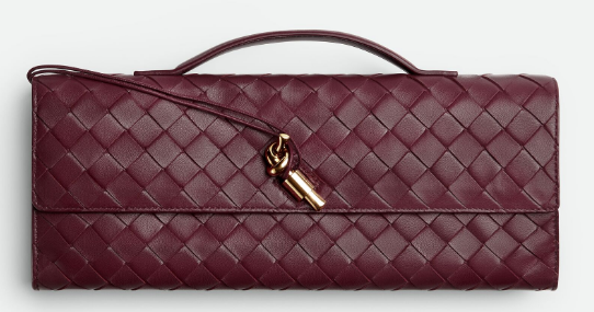 Bottega Veneta Long Clutch Andiamo With Handle 741511 Barolo Bottega Veneta Long Clutch Andiamo With Handle 741511 Barolo