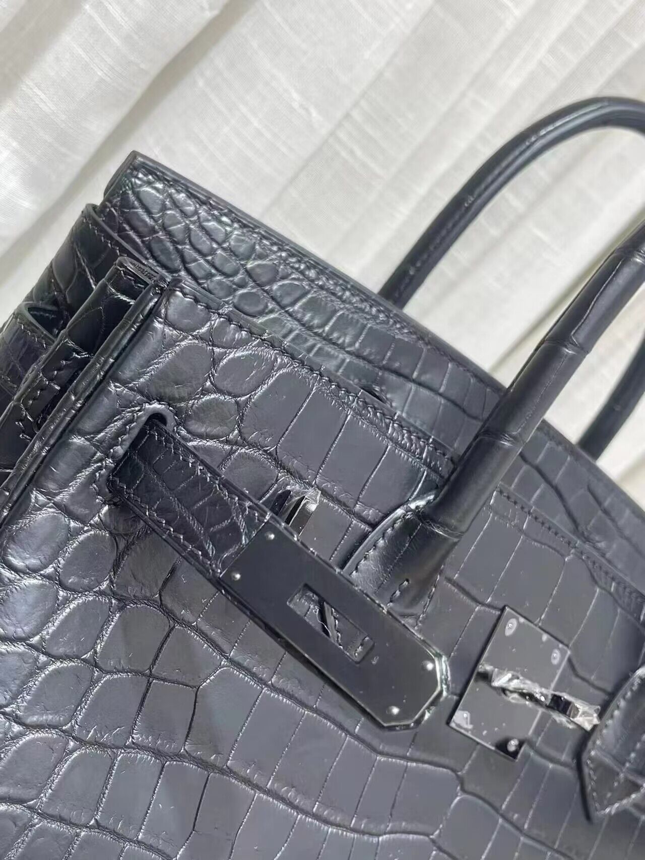 Hermes Birkin 30CM Original Crocodile Leather Bag BK30 Black Hermes Birkin 30CM Original Crocodile Leather Bag BK30 Black