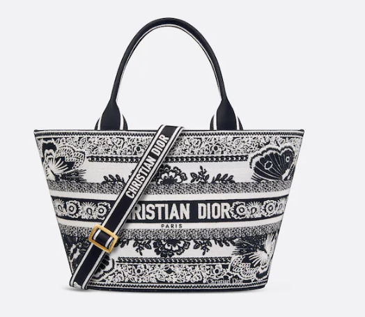 Dior HAT BASKET BAG White and Black Butterfly Bandana Embroider M1328CES Dior HAT BASKET BAG White and Black Butterfly Bandana Embroider M1328CES