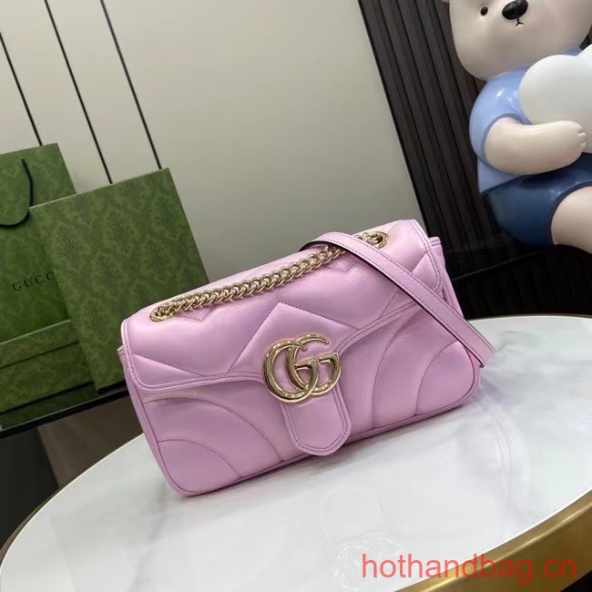 Gucci GG MARMONT SMALL SHOULDER BAG 443497 Pink iridescent