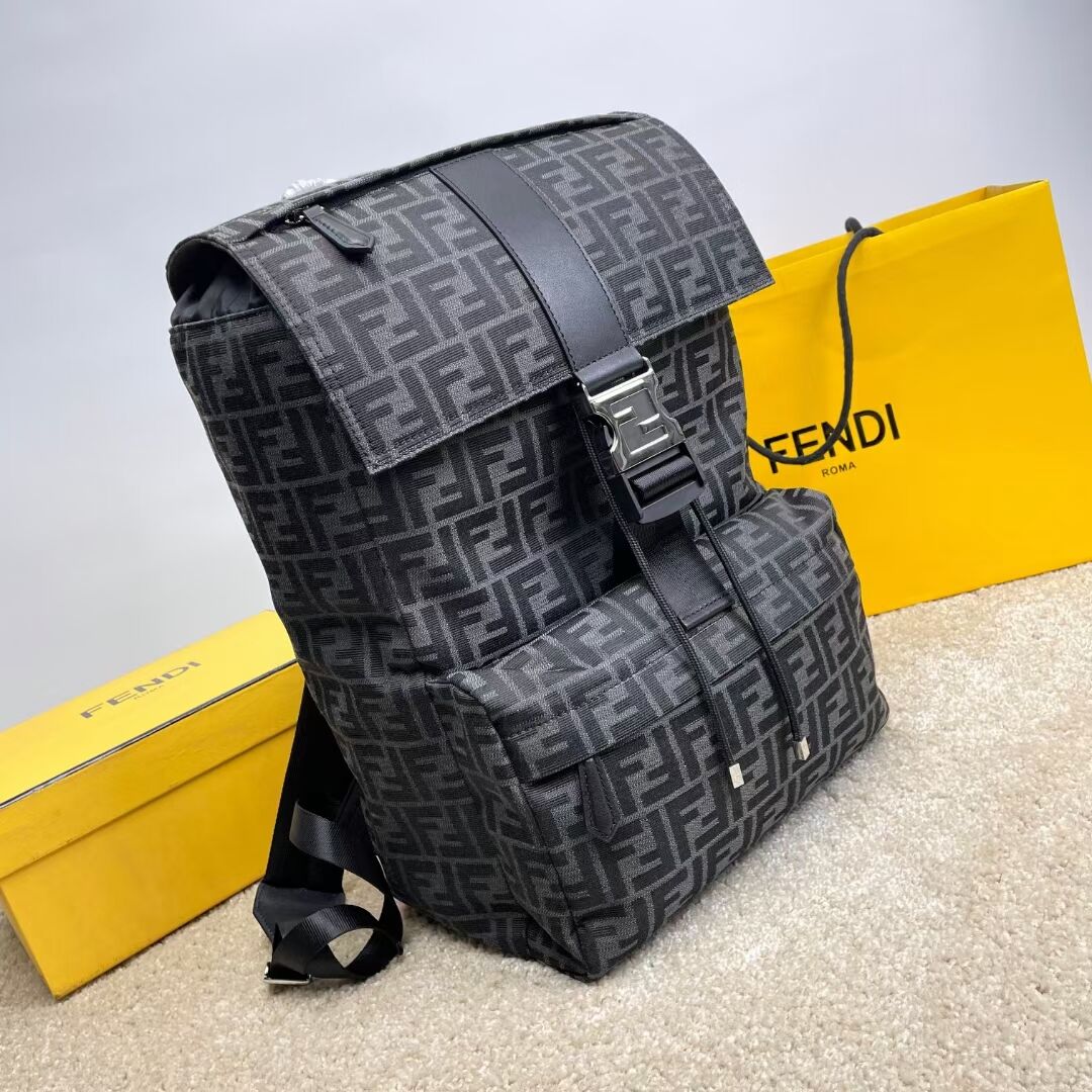 FF Jacquard Fendi Strike Medium fabric backpack F7602 BLACK FF Jacquard Fendi Strike Medium fabric backpack F7602 BLACK