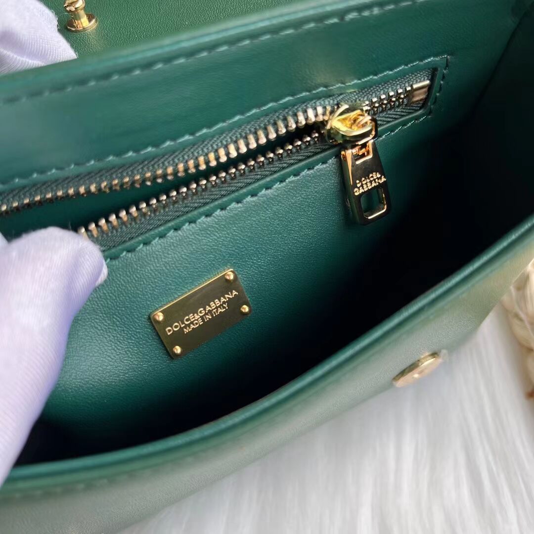 Dolce & Gabbana leather bag G6002 green Dolce & Gabbana leather bag G6002 green