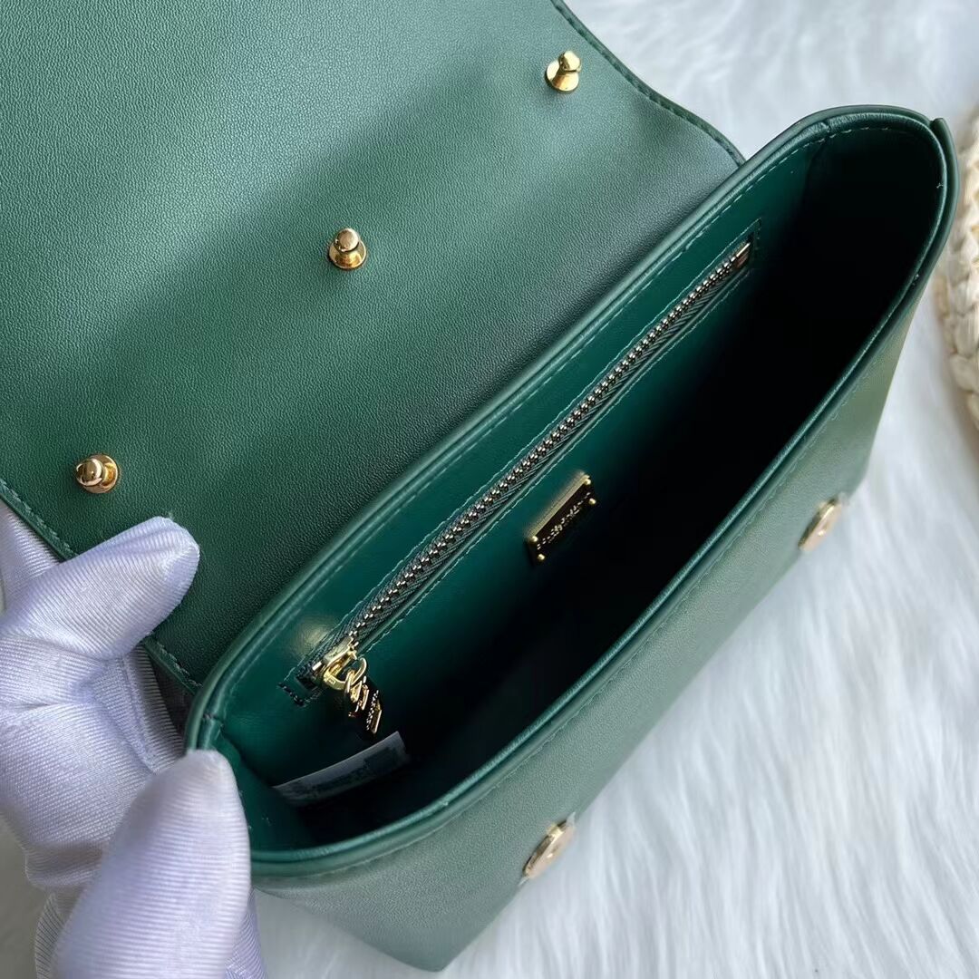 Dolce & Gabbana leather bag G6002 green Dolce & Gabbana leather bag G6002 green