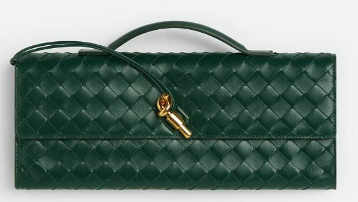 Bottega Veneta Long Clutch Andiamo With Handle 741511 Emerald green Bottega Veneta Long Clutch Andiamo With Handle 741511 Emerald green