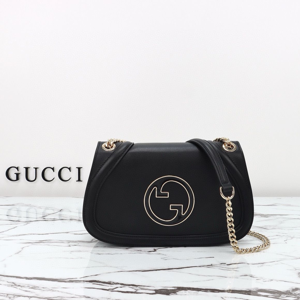 GUCCI BLONDIE SMALL SHOULDER Original Leather Bag 815715 black GUCCI BLONDIE SMALL SHOULDER Original Leather Bag 815715 black