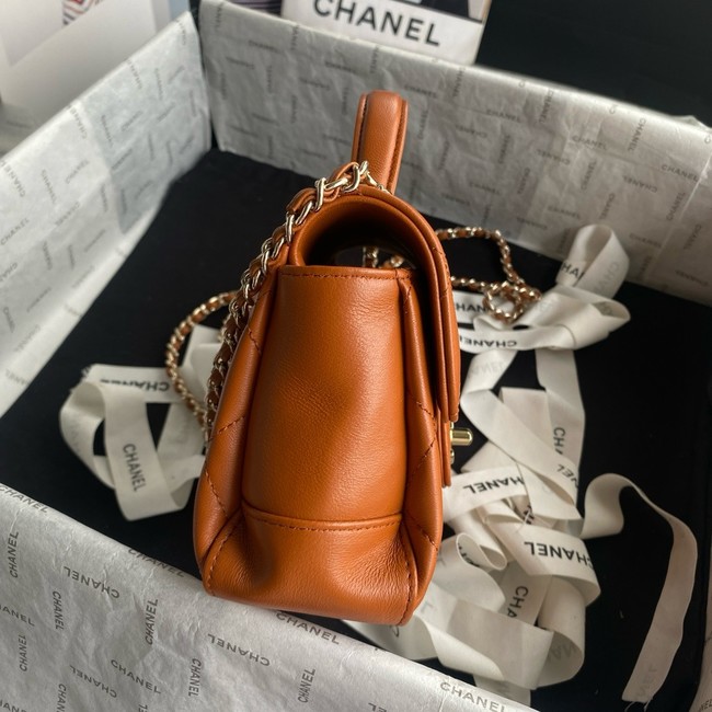 Chanel SMALL FLAP BAG WITH TOP HANDLE AS5111 Camel