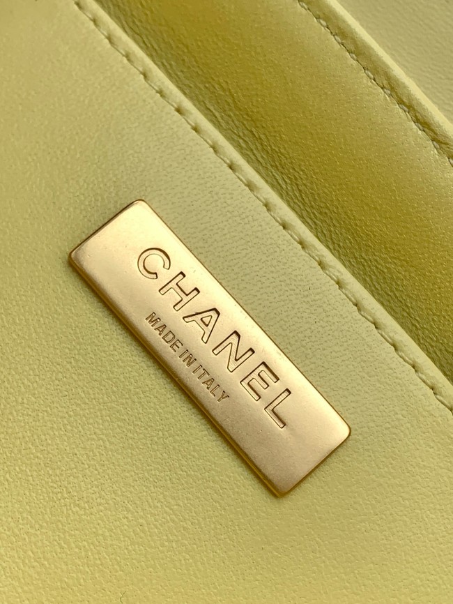 Chanel SMALL FLAP BAG WITH TOP HANDLE AS5356 LIGHT YELLOW