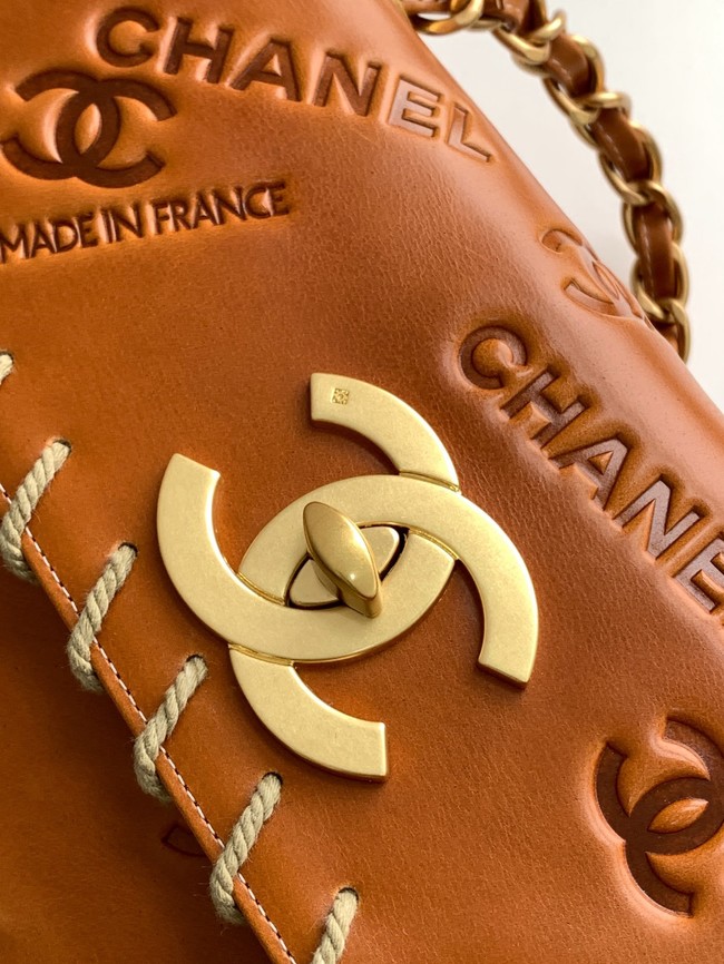 Chanel FLAP BAG AS3266 brown