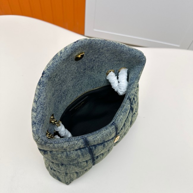 SAINT LAURENT TOY PUFFER IN LAMBSKIN 759337 Denim